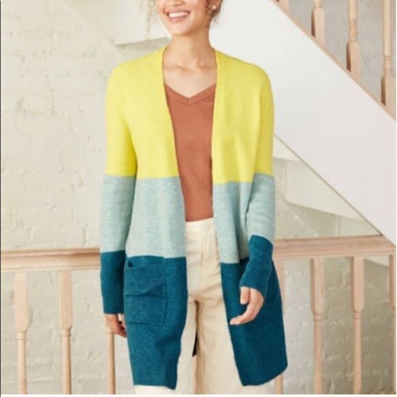 Color Block Cardigan ~a new day ~XL - Picture 1 of 8